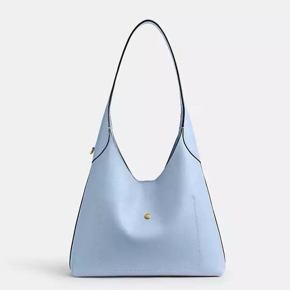 NWT COACH Brooklyn Shoulder Bag 28 Leather Brass/Bluebell - Picture 10 of 13
